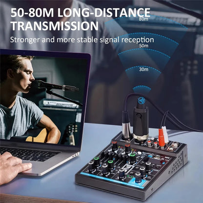 Microphone Wireless System UHF XLR Mic Converter Transmitter & Receiver for Dynamic Microphone A8 Guitar Receiving Transmission