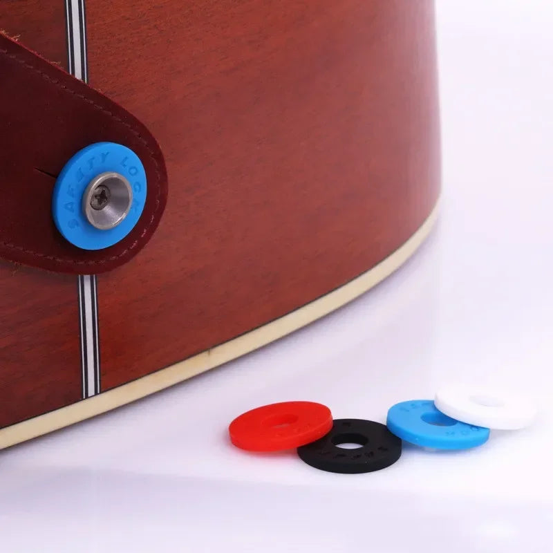 1PC Guitar Strap Lock Guitar Accessories Electric Wooden Guitar Strap Locks Buckle Blocks Rubber Material Bass Guitar Parts