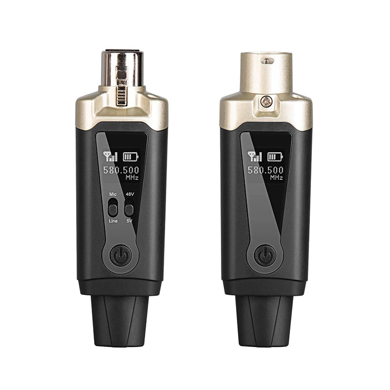 Microphone Wireless System UHF XLR Mic Converter Transmitter & Receiver for Dynamic Microphone A8 Guitar Receiving Transmission