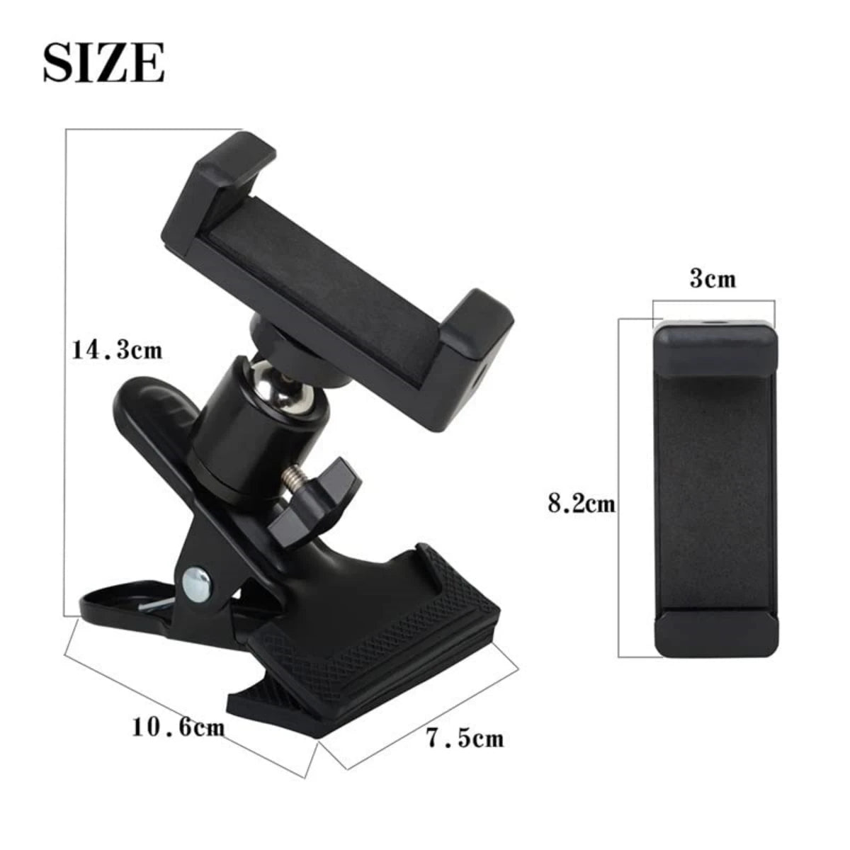 Guitar Head Clip Mobile Phone Holder Live Broadcast Bracket Stand Tripod Clip Head for Mobile Phones, Action Cameras